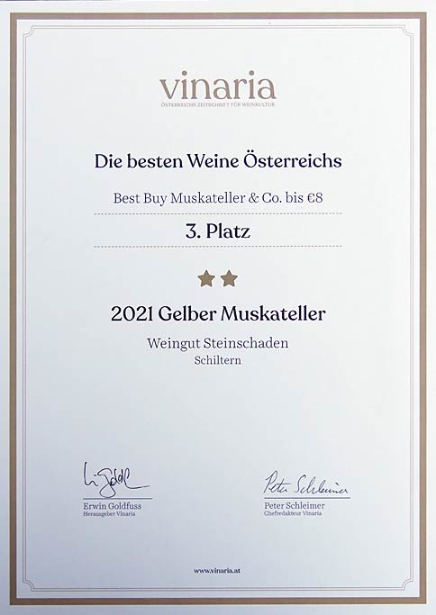 vinaria 2021 - Die besten Weine Österreichs (Weingut Manfred Steinschaden, Schiltern)