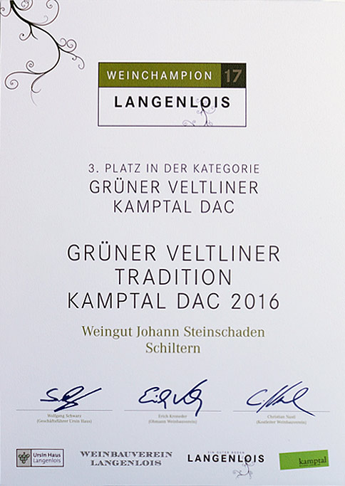 Langenloiser Weinchampion 2017 (Weingut Manfred Steinschaden, Schiltern)