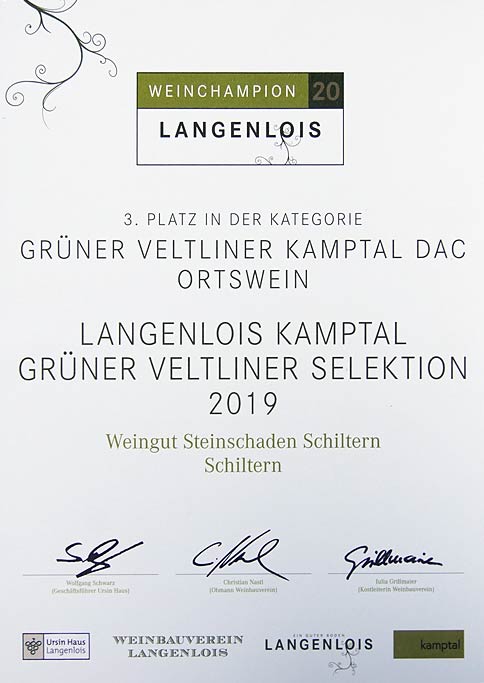 Langenloiser Weinchampion 2020 (Weingut Manfred Steinschaden, Schiltern)