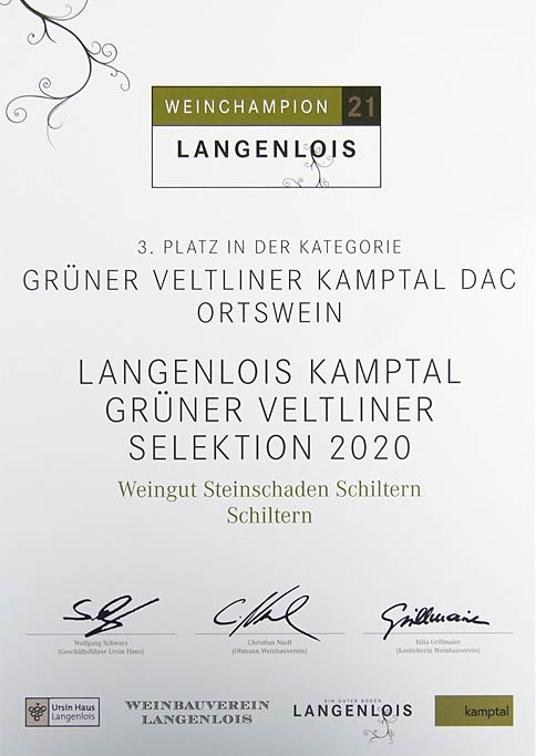 Langenloiser Weinchampion 2021 (Weingut Manfred Steinschaden, Schiltern)
