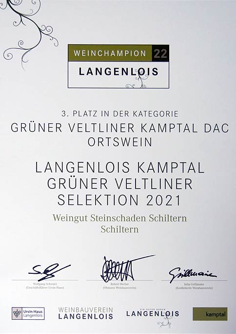 Langenloiser Weinchampion 2022 (Weingut Manfred Steinschaden, Schiltern)